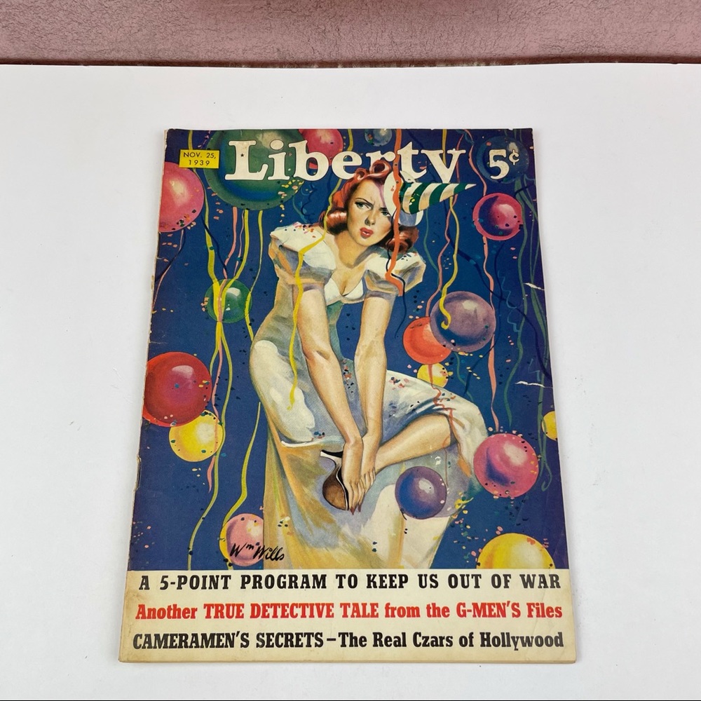 Vintage Liberty Magazine November 25, 1939 Hollywood War Politics Lifestyle